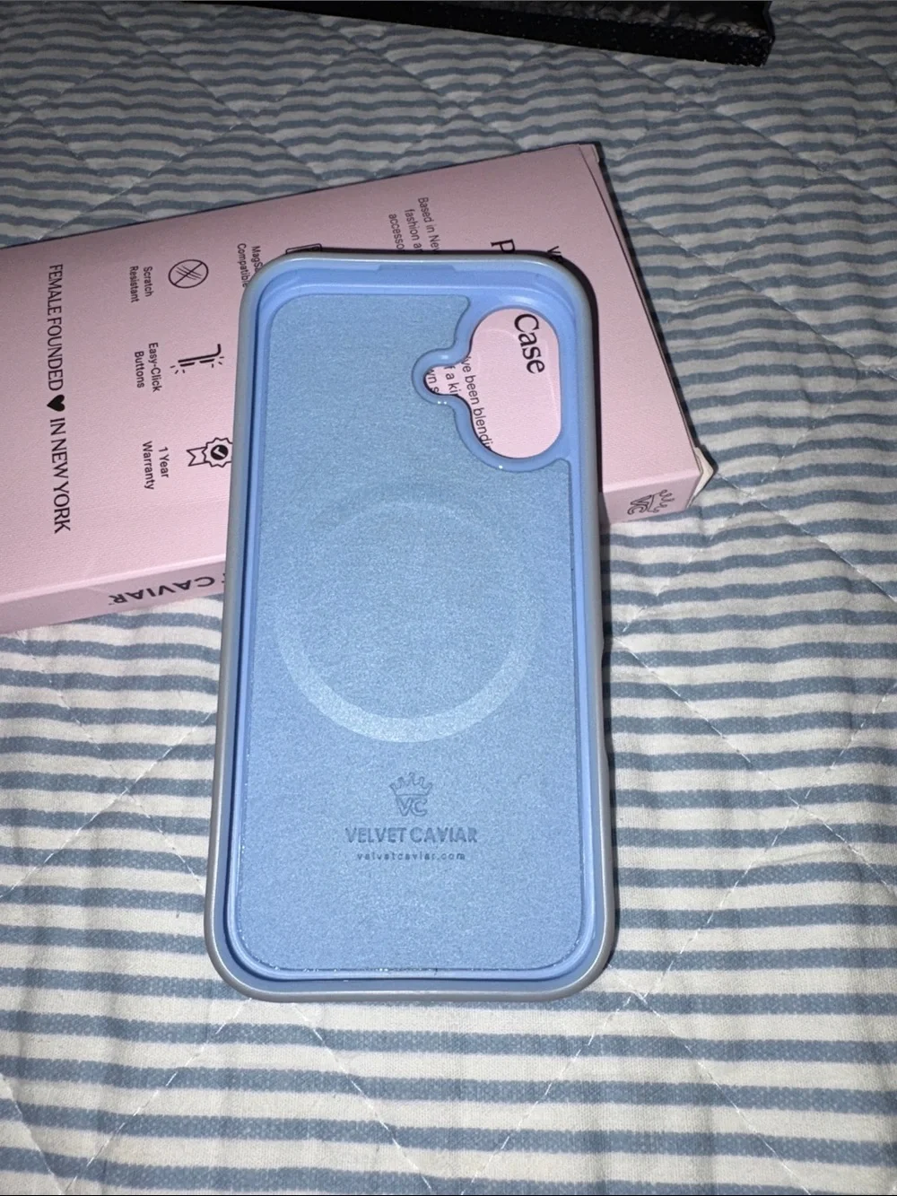 Velvet Caviar Soft-Touch Light Blue Phone Case - Picture 3 of 5